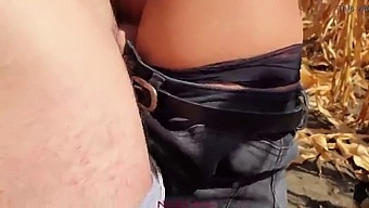 Young Step-Sister Gets Fucked By Big-Cock Step-Brother In Outdoor Corn Field