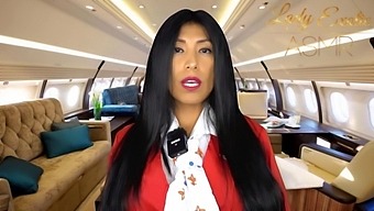 Sensual Asmr Flight Attendant Indulges In Handjob And Big-Boob Action