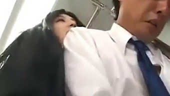 A Public Bus Encounter With An Asian Brunette Giving A Handjob