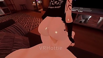 Intim Pov-Upplevelse Av Att Mala Kuk I Knät Under Virtuell Dans