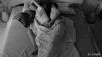 A Concealed Camera Captures An Intimate Moment Between An Amateur Couple In Their Bedroom