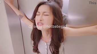 A Petite Asian Woman Gets Stuck In An Elevator And Has Sex Resulting In A Creampie, As Described In The Swag.Live Dmx-0054 Video.