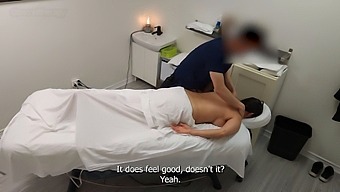 Emma Returns For A Second Time To Receive A Sensual Massage From Her Therapist, Who Also Enjoys Exploring Her Ample Curves And Round Derriere!