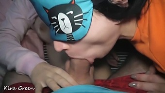 Amateur Threesome With Cum On Body, Tits, And Mouth