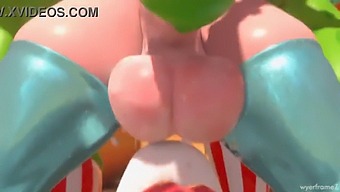 Princess Rosalina, A Horny Futanari, Gives A Big Cock A Deep Blow Job.